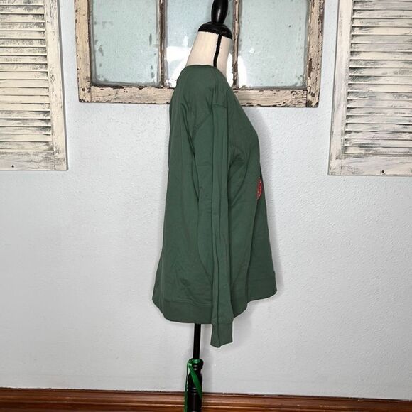 Mighty Fine Womens Sweatshirt Cherry Crewneck Hunter Green Size 1X NWT - Picture 6 of 9